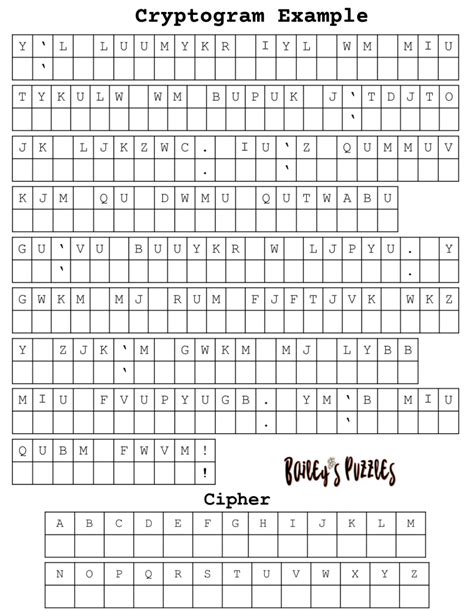 Free Printable Cryptogram Puzzles