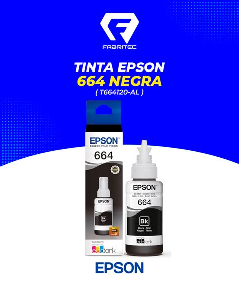 TINTA EPSON 664 NEGRA T664120 AL CORPORACION FABRITEC