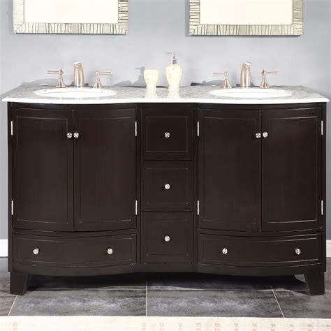 Silkroad Exclusive In Dark Espresso Double Sink Bathroom Vanity With