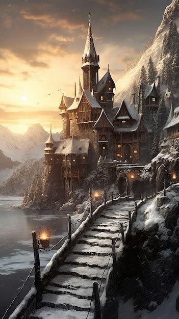 Premium Ai Image The Snow Castle Wallpapers Hd Wallpapers