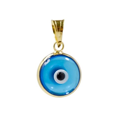 Buy Mizze Made For Luckgold Plated 925 Sterling Silver 10 Mm Round Glass Evil Eye Charm Pendant