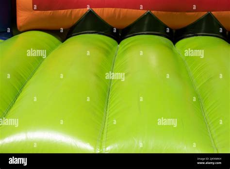 Inflatable Trampoline Amusement Park Green Rubber Obstacle Bar In