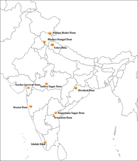 Reservoirs And Major Dams Of India Dam India Map