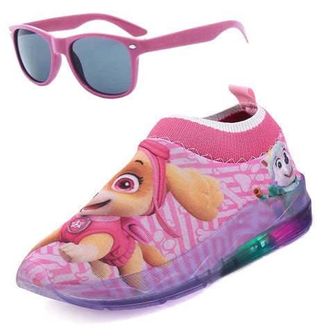 Tenis Led Menina Calce Facil Patrulha Canina Skye Feminino Oculos