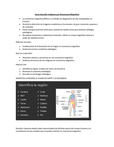 CÓMO Describir Imágenes POR Resonancia Magnética Como describir im