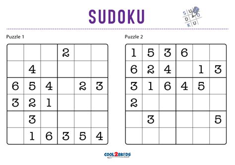 Free Printable Sudoku 6x6 Puzzles