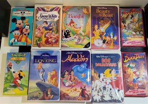 Disney Lot Of Vhs Snow White Bambi Aladdin The Lion King