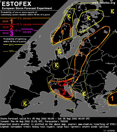 Allerta Meteo Italia Il Bollettino Estofex Lancia Un Livello Per