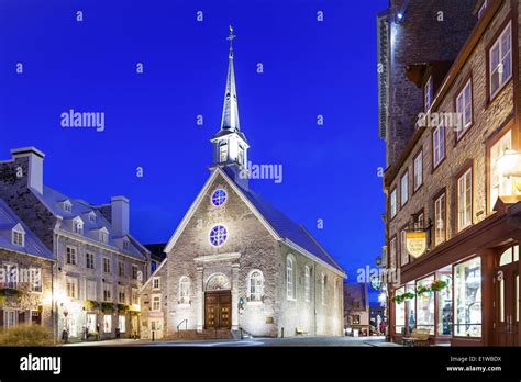 Notre Dame Des Victoires Church In Place Royale Square Quebec City