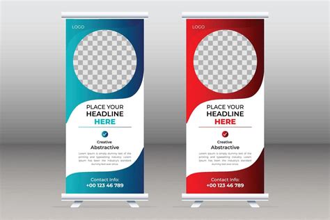 Roll Up Stand Banner Template Design For Brochure Flyer Banner Design