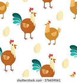 Cartoon Domestic Chicken Funny Different Roosters Stock Vector Royalty