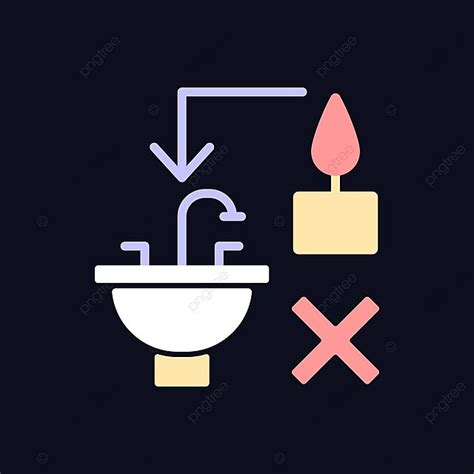 Dark Theme Rgb Manual Label Icon Caution Against Pouring Hot Wax Into