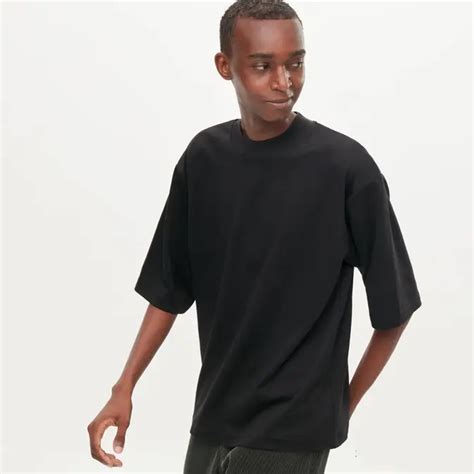 UNIQLO U Airism Cotton Mock Neck Oversized Fit T Shirt Where To Buy