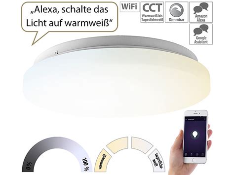 Luminea Home Control Alexa Deckenlampe Wlan Led Deckenleuchte F R