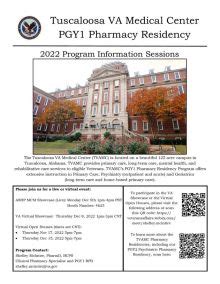 Tuscaloosa VA Medical Center PGY1 Information Session Dates » Pharmacy ...