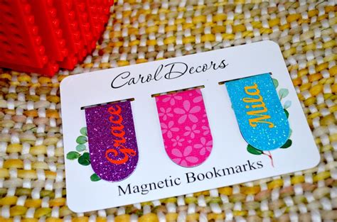 Custom Magnetic Bookmarks Set Of 3 Custom Bookmarks Page Markers Personalized Magnetic Bookmark