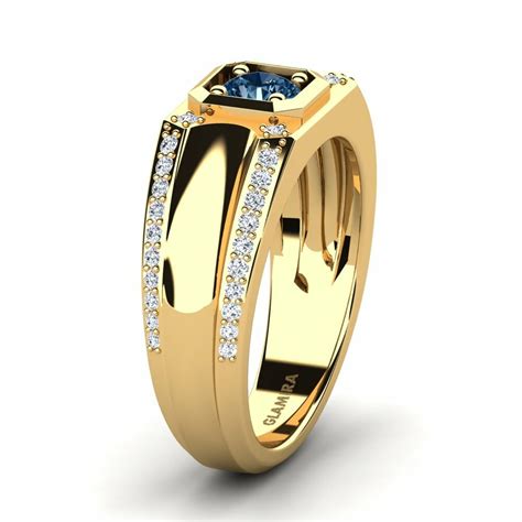 Entdecken Sie Glamira Herren Ring Dragos Mit Karat Blauer Diamant