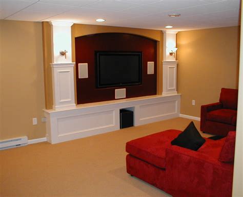 Custom Basement Home Theater With Cabinet Audio Video Associates