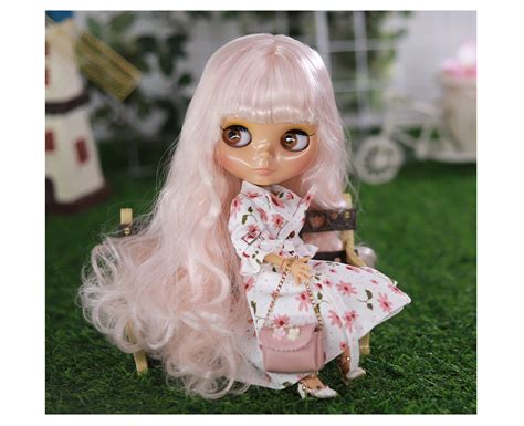 Melina Premium Custom Neo Blythe Doll With Pink Hair Tan Skin