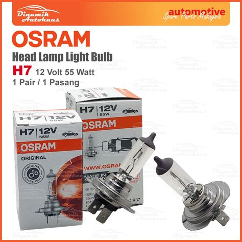 Osram H Volt Watt Car Head Lamp Halogen Light Bulb Pair