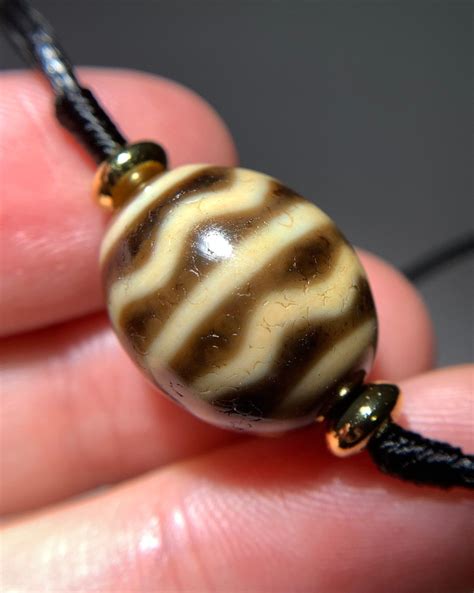 Dzi Bead Water Wave Daluo Amulet Pendant Necklace Mm X Mm Etsy