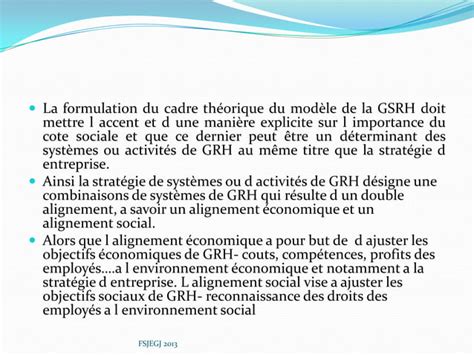 La Gestion Strategique Des Ressources Humaines Expose Ppt