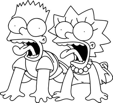 Desenho De Bart E Lisa Simpsons Para Colorir Tudodesenhos