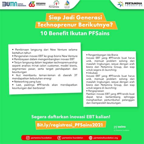 Kompetisi Inovasi Teknologi Berbasis Ebt Melalui Program Pfsains