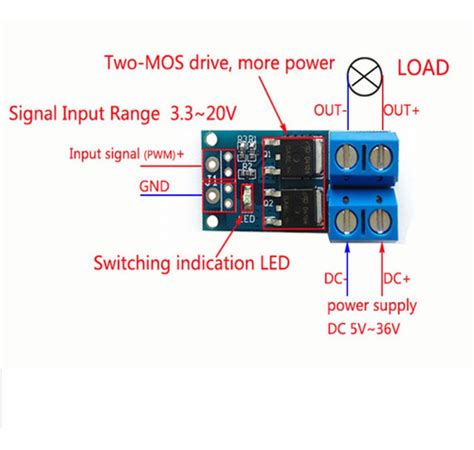 15a 400w Mos Fet Gatillo Interruptor Módulo De Mando Pwm Cuotas sin