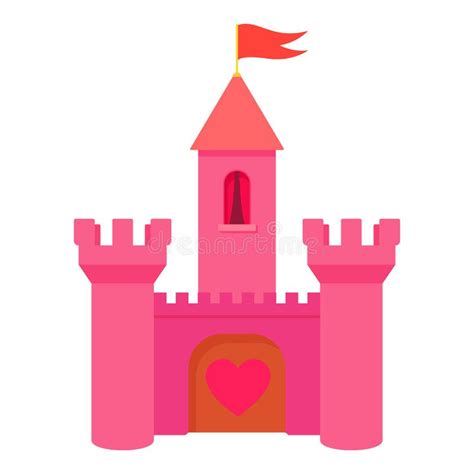 Cone Cor De Rosa Do Castelo Da Princesa Estilo Dos Desenhos Animados