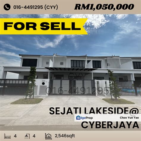 Sejati Lakeside 2 Storey Terrace Cyberjaya FOR SALE For Sale RM1 050