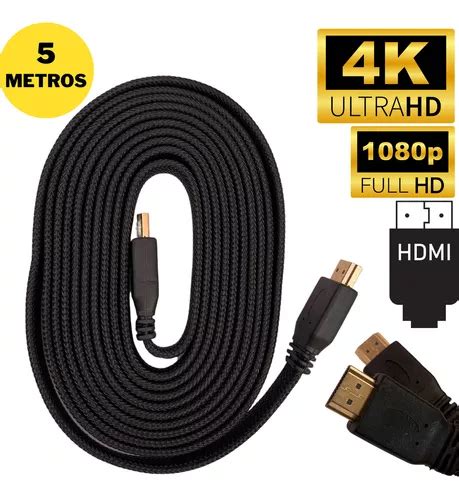 Cabo Hdmi 4k Ultra Gold 5m Metros Full Hd 3d Blindado Tv Pc MercadoLivre