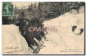 Carte Postale Ancienne Militaria Chasseurs Alpins Exercice De Tir Sur