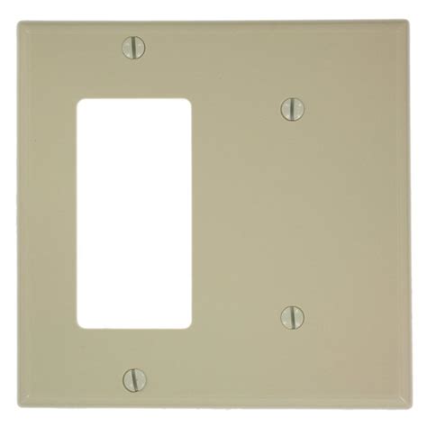 Leviton 2 Gang Standard Size 1 No Device Blank 1 Decora Nylon Wall Plate Ivory 80708 I The