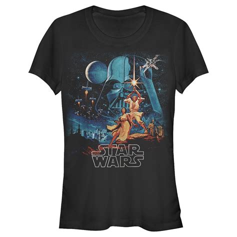 Star Wars - Junior's Star Wars Vintage Art Graphic Tee Black Large ...