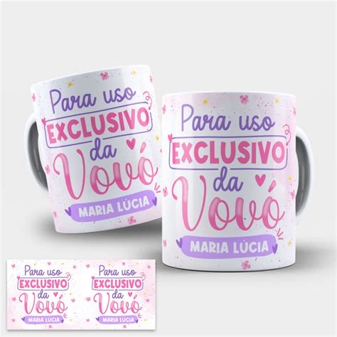 Arte Digital para Caneca Uso Exclusivo da Vovó Elo7