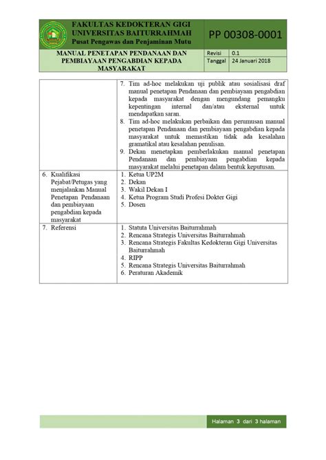 Standar Pendanaan Dan Pembiayaan Pkm Tahap Profesi Fkg Lp M