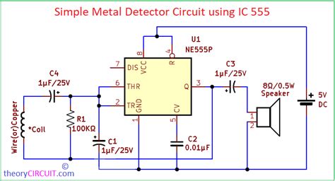 Simple Metal Detector Circuit Using Ic 555 Theorycircuit Do It Yourself Electronics Projects