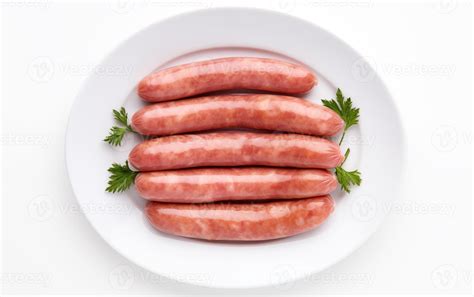 Ai Generated Tasty Goodness Sausages Isolated On White Background