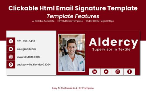 Modèle de signature d e mail HTML cliquable