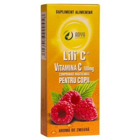 Vitamina C Pentru Copii Cu Aroma De Zmeura Mg Lili C Farmacia