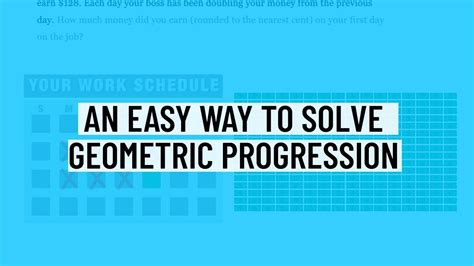 An Easy Way To Solve Geometric Progression Problems Act Sat Math Practice Youtube