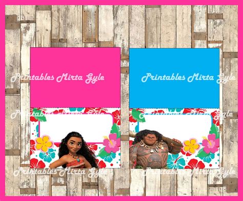 Moana Food Labels Printable Moana Party Food Tent Cards Etsy