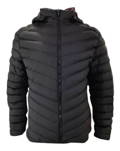 Campera Inflable Negra Super Abrigada Con Capucha Reversible Envío gratis