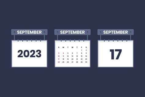 17 September 2023 Calendar Icon For Schedule Appointment Important