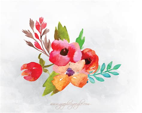 Free Watercolor Flower Vectors For Designers