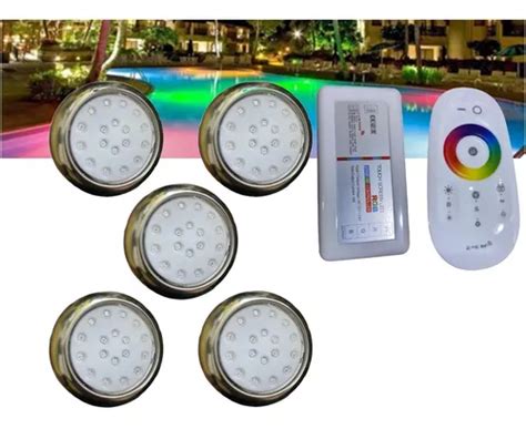 Kit Led Refletor P Piscina W Inox Rgb Comando Touch