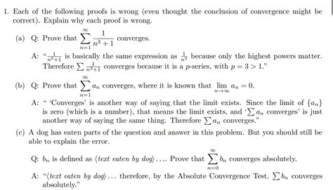 Solved 1 Each Of The Following Proofs Is Wrong Even