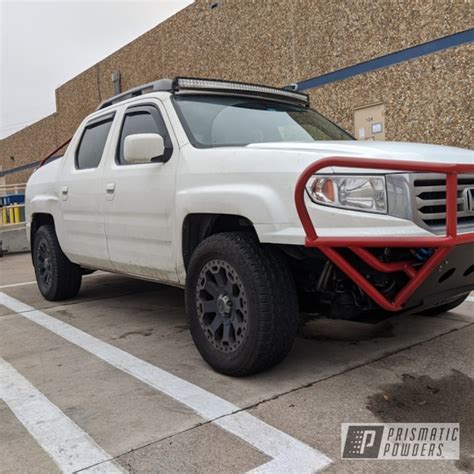 Honda Ridgeline Off Road Parts with Fire Red and Black Jack | Prismatic ...