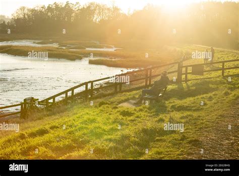 Tinted Photograph Of The River Deben At Low Tide Lockdown Walks Sunny